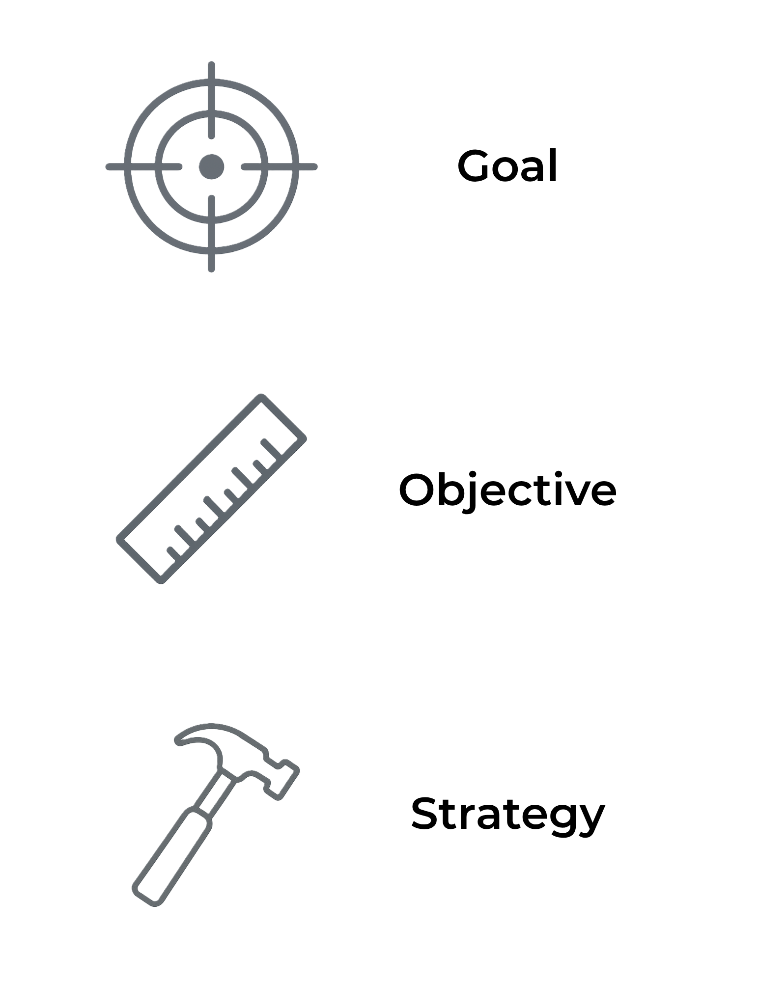Line Drawing - Goal, Objective, Strategy