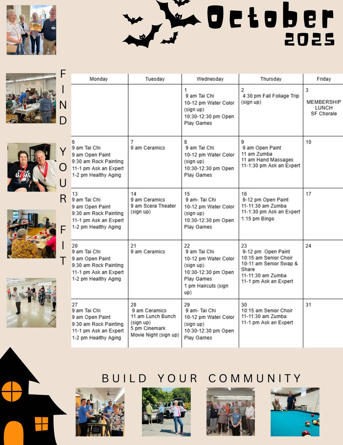 October Activities Schedule